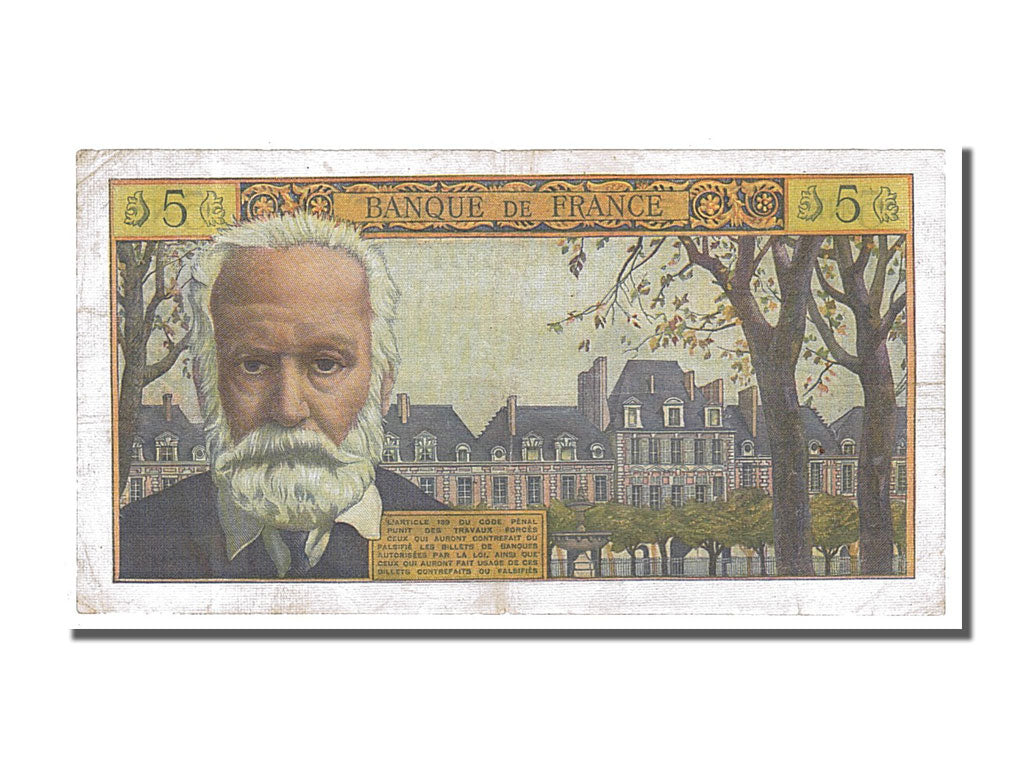 Banknote, France, 5 Nouveaux Francs, 5 NF 1959-1965 ''Victor Hugo'', 1960