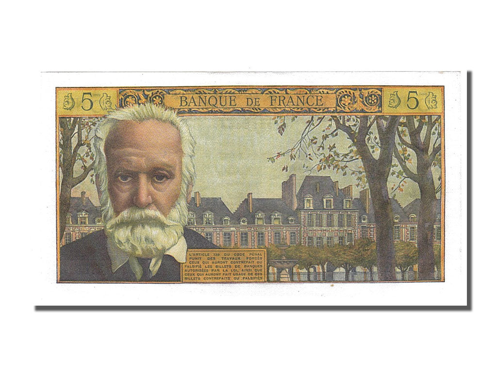 Banknote, France, 5 Nouveaux Francs, 5 NF 1959-1965 ''Victor Hugo'', 1962
