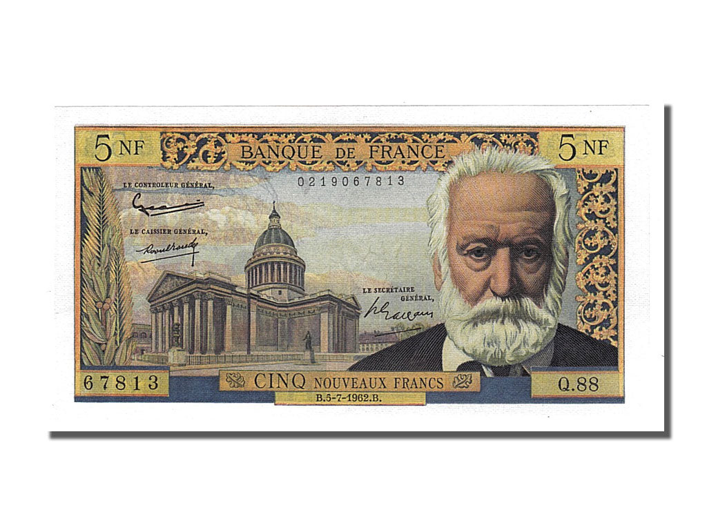 France, 5 Nouveaux Francs, 5 NF 1959-1965 ''Victor Hugo'', 1962, KM #141a,...