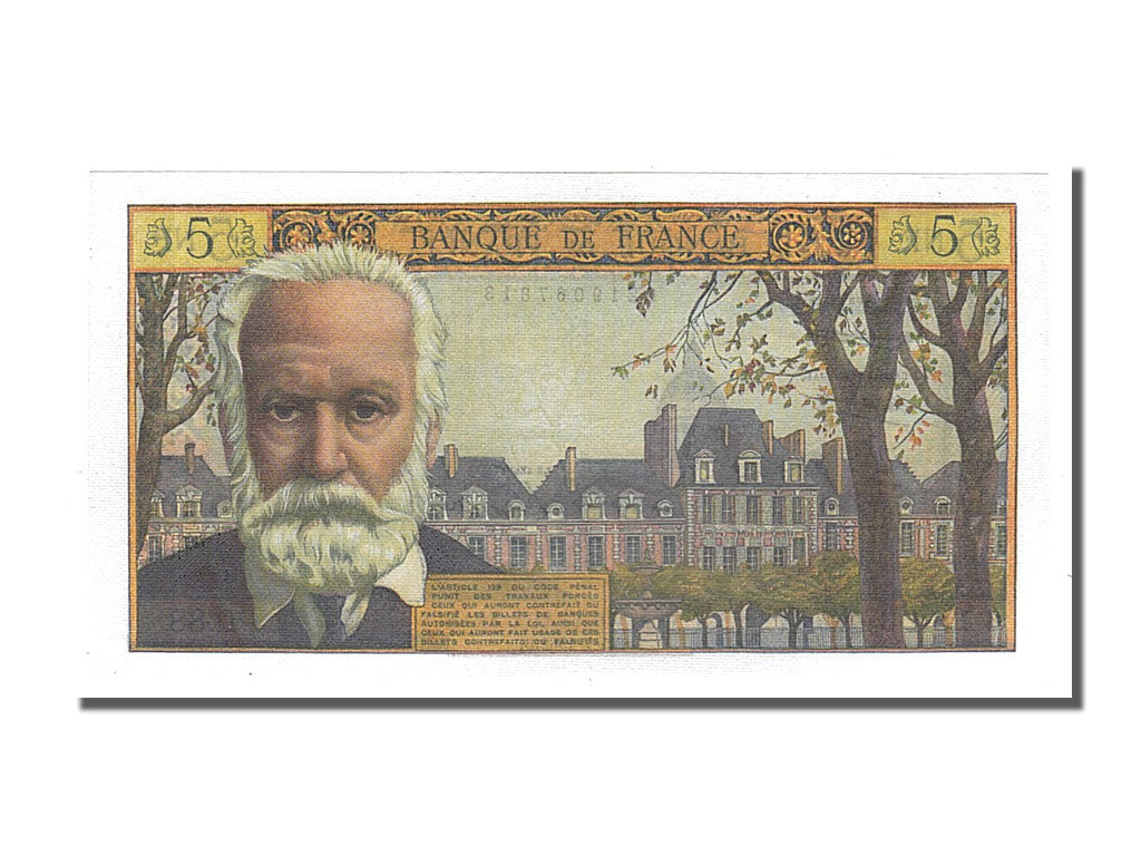 France, 5 Nouveaux Francs, 5 NF 1959-1965 ''Victor Hugo'', 1962, KM #141a,...