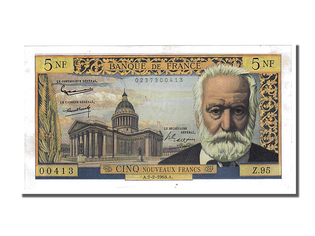 Banconote, Francia, 5 Nouveaux Francs, 5 NF 1959-1965 ''Victor Hugo'', 1963