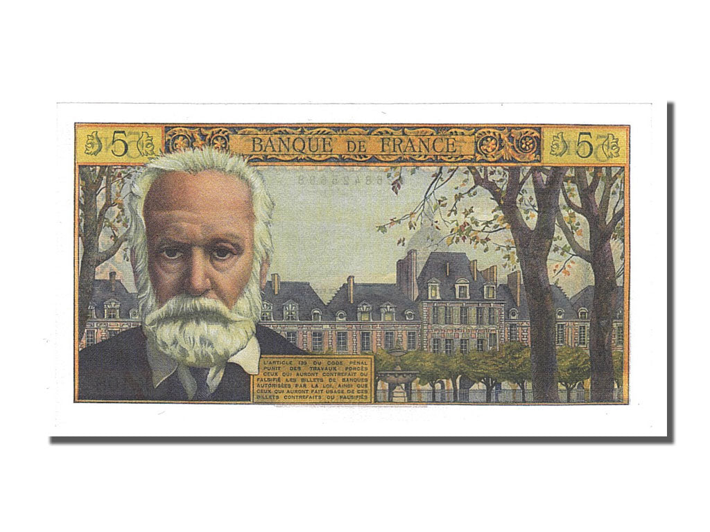Biljet, Frankrijk, 5 Nouveaux Francs, 5 NF 1959-1965 ''Victor Hugo'', 1963