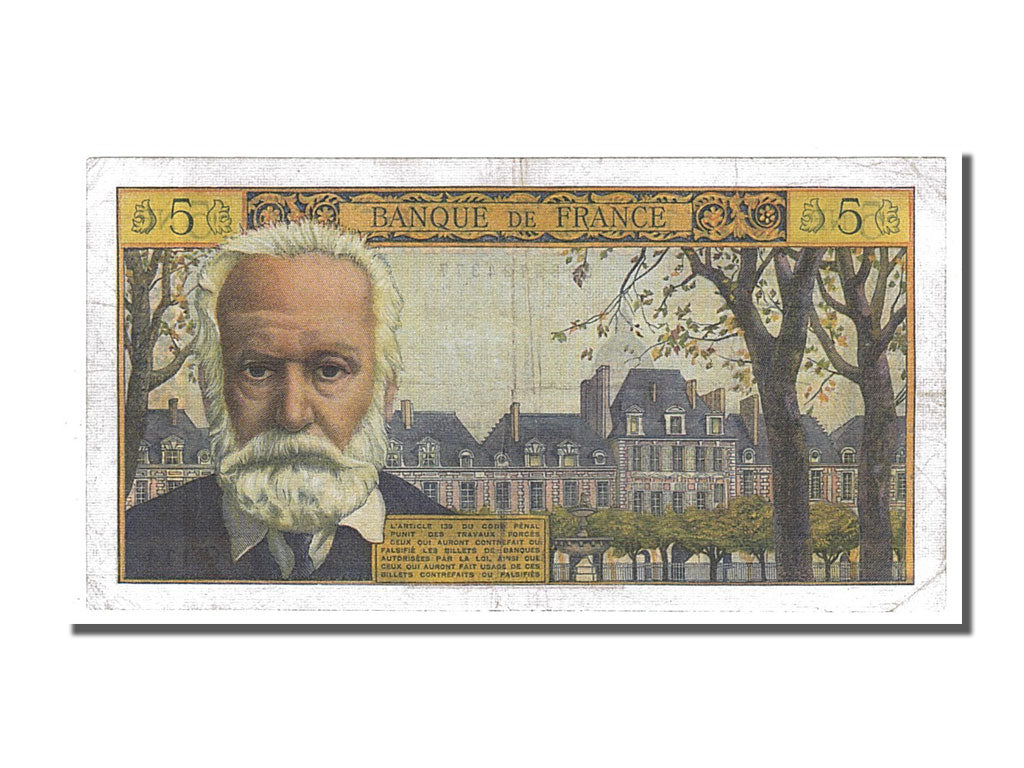 Francia, 5 Nouveaux Francs, 5 NF 1959-1965 ''Victor Hugo'', 1964, KM:141a, 19...