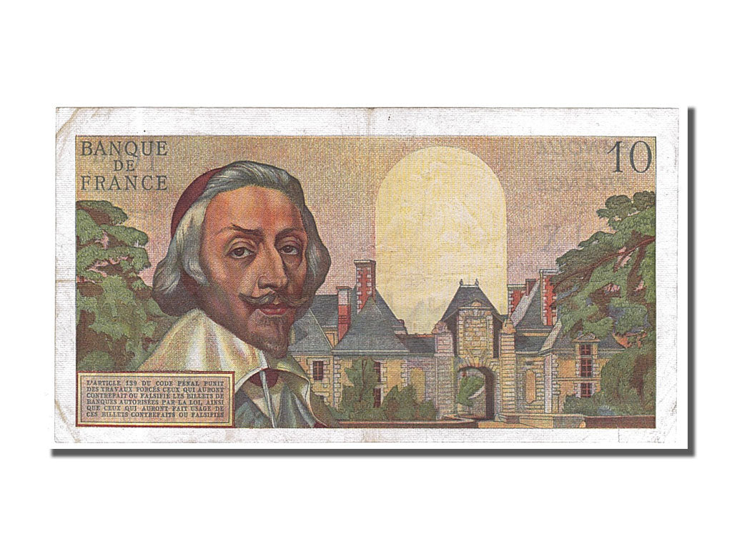 Geldschein, Frankreich, 10 Nouveaux Francs, 10 NF 1959-1963 ''Richelieu'', 1961