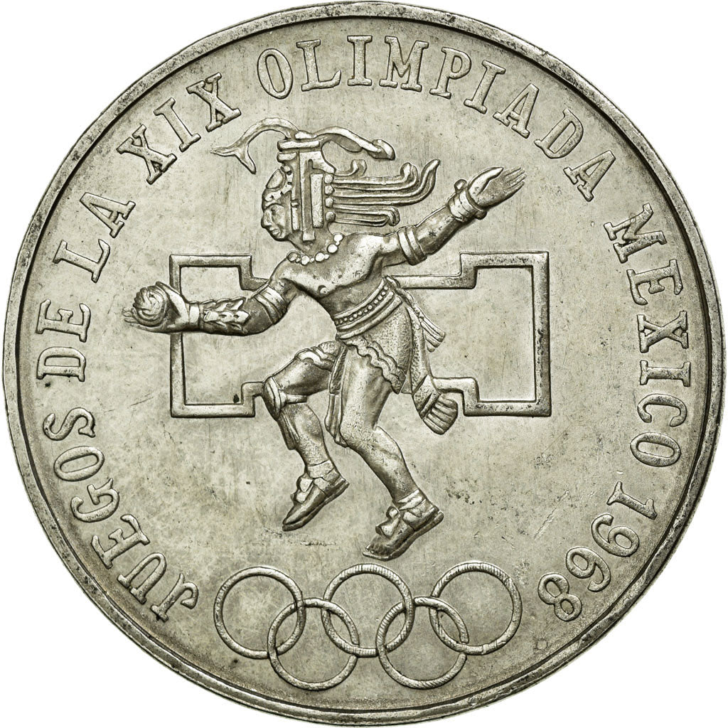 Coin, Mexico, 25 Pesos, 1968, Mexico, AU(50-53), Silver, KM:479.1