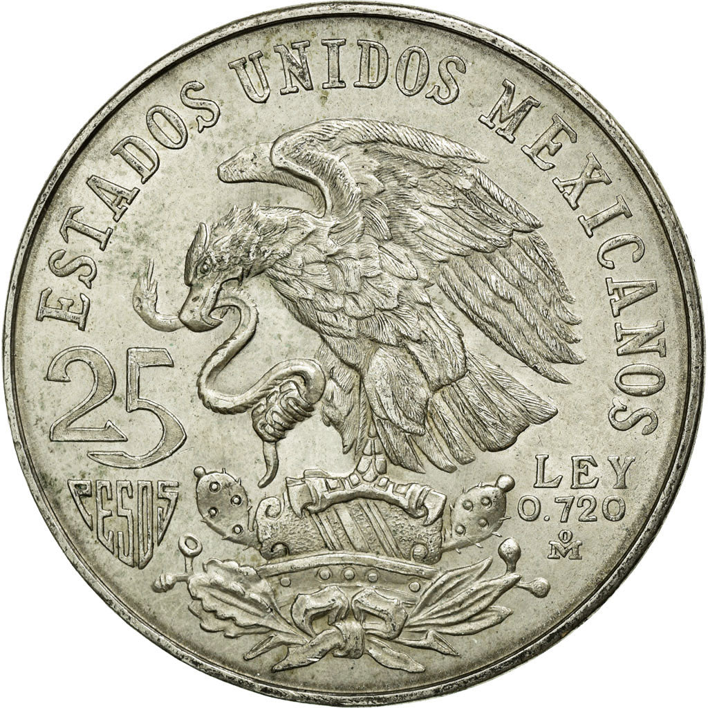 Coin, Mexico, 25 Pesos, 1968, Mexico, AU(50-53), Silver, KM:479.1
