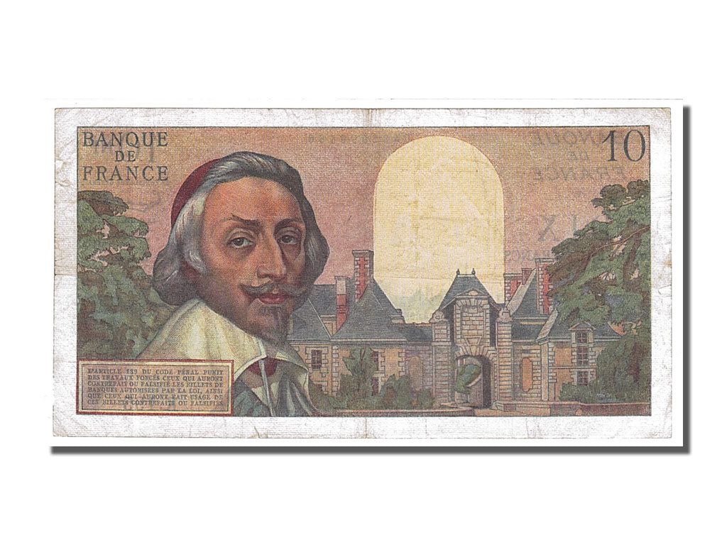 Geldschein, Frankreich, 10 Nouveaux Francs, 10 NF 1959-1963 ''Richelieu'', 1962