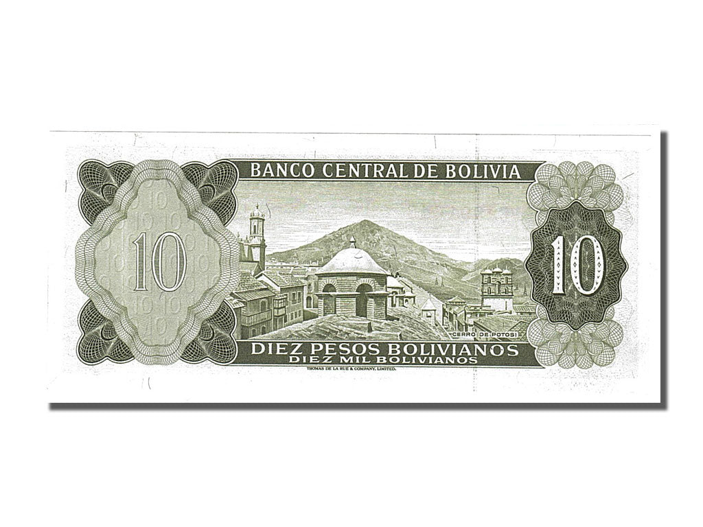 Bolivia, 10 Pesos Bolivianos, 1962, KM #154a, UNC(65-70), C