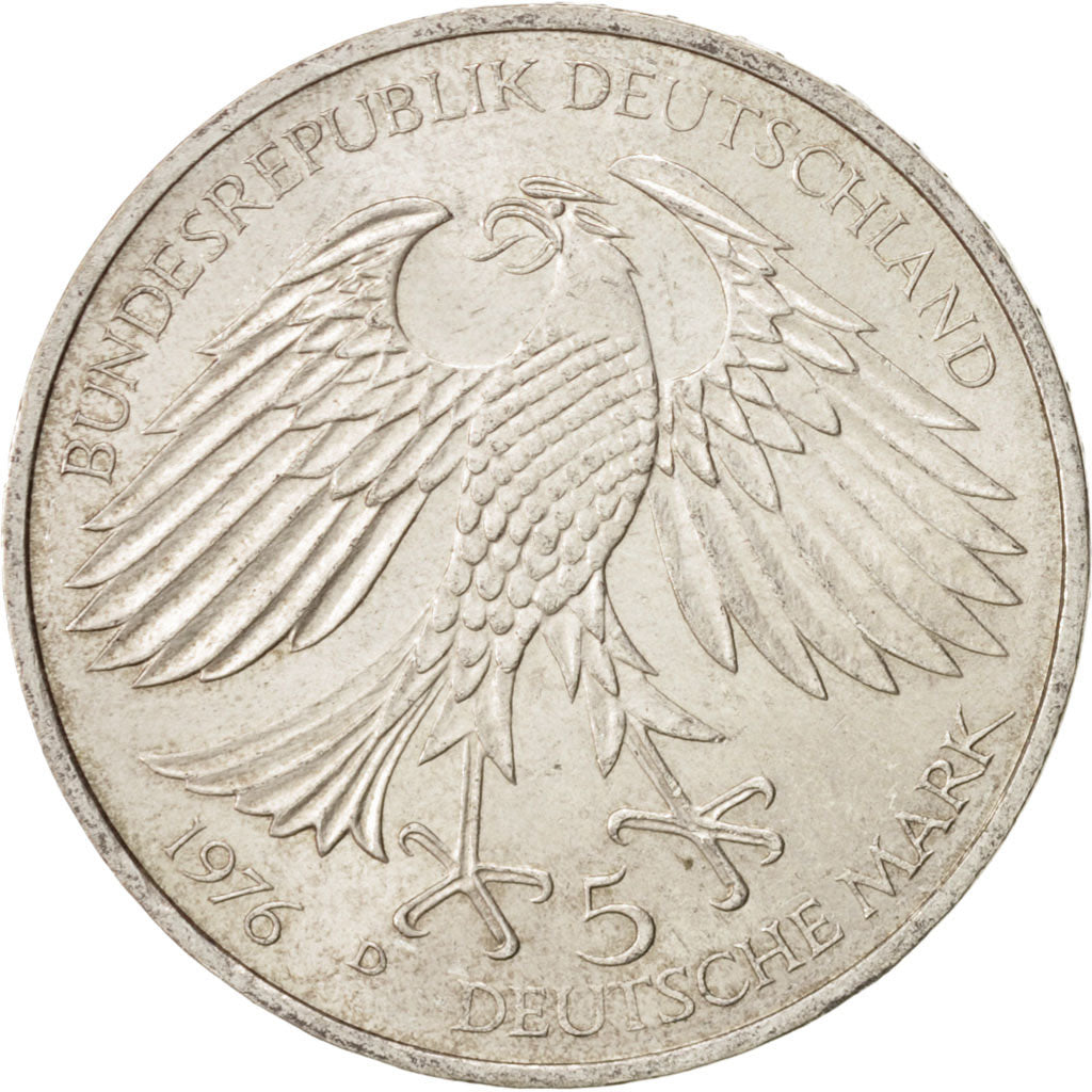 GERMANY - FEDERAL REPUBLIC, 5 Mark, 1976, Munich, Germany, SUP, Silver, KM:144