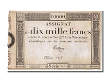 França, 10,000 Francs, 1795, avaliada, PMG, 1910690-002, VF(20-25), KM:A82