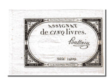 FRANCE, 5 Livres, 1793, 1793-10-31, AU(55-58), Lafaurie #171, FRANCE, 5 Livres,.