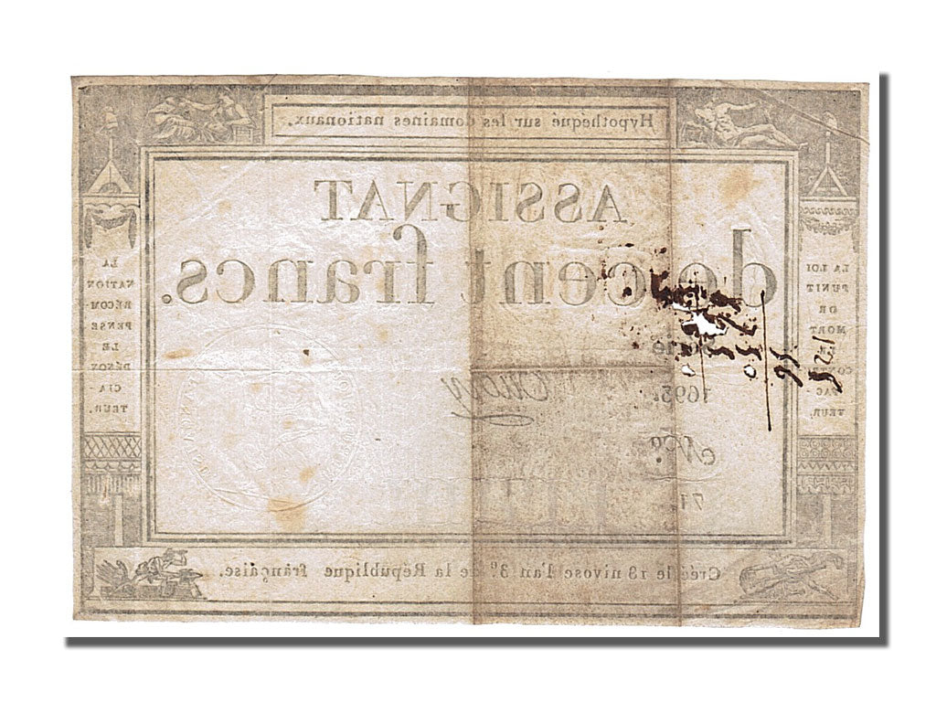 France, 100 Francs, 1795, KM #A78, 1795-01-07, VF(30-35), Lafaurie #173,...