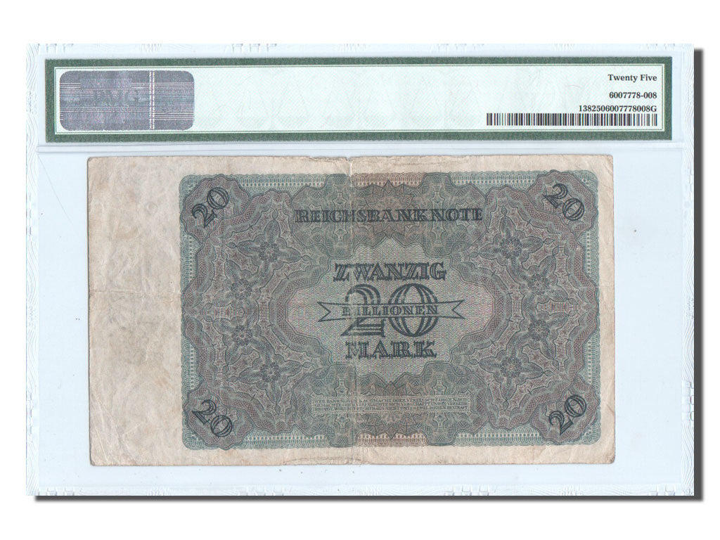 Germany, 20 Billionen Mark, 1924, KM:138, PMG VF25