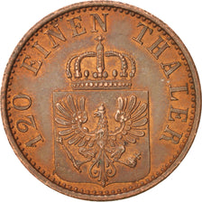 German States, PRUSSIA, Wilhelm I, 3 Pfennig, 1867, Cleves, AU(55-58), KM 482