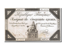 Banknote, France, 50 Livres, 1792, Goutallier, EF(40-45), KM:A72, Lafaurie:164