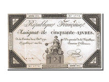 Geldschein, Frankreich, 50 Livres, 1792, Goutallier, SS, KM:A72, Lafaurie:164
