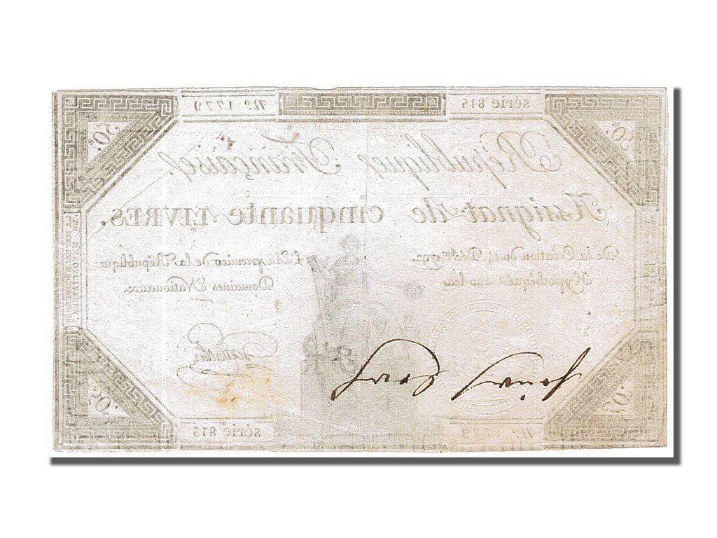 Geldschein, Frankreich, 50 Livres, 1792, Goutallier, SS, KM:A72, Lafaurie:164