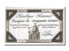 FRANCE, 50 Livres, 1792, 1792-12-14, EF(40-45), Lafaurie #164, FRANCE, 50...