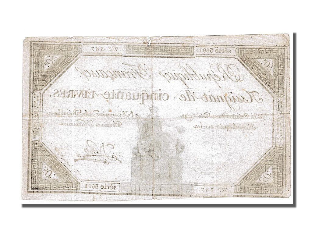 FRANCE, 50 Livres, 1792, 1792-12-14, EF(40-45), Lafaurie #164, FRANCE, 50...