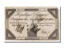 FRANCE, 50 Livres, 1792, 1792-12-14, VF(20-25), Lafaurie #164, FRANCE, 50...