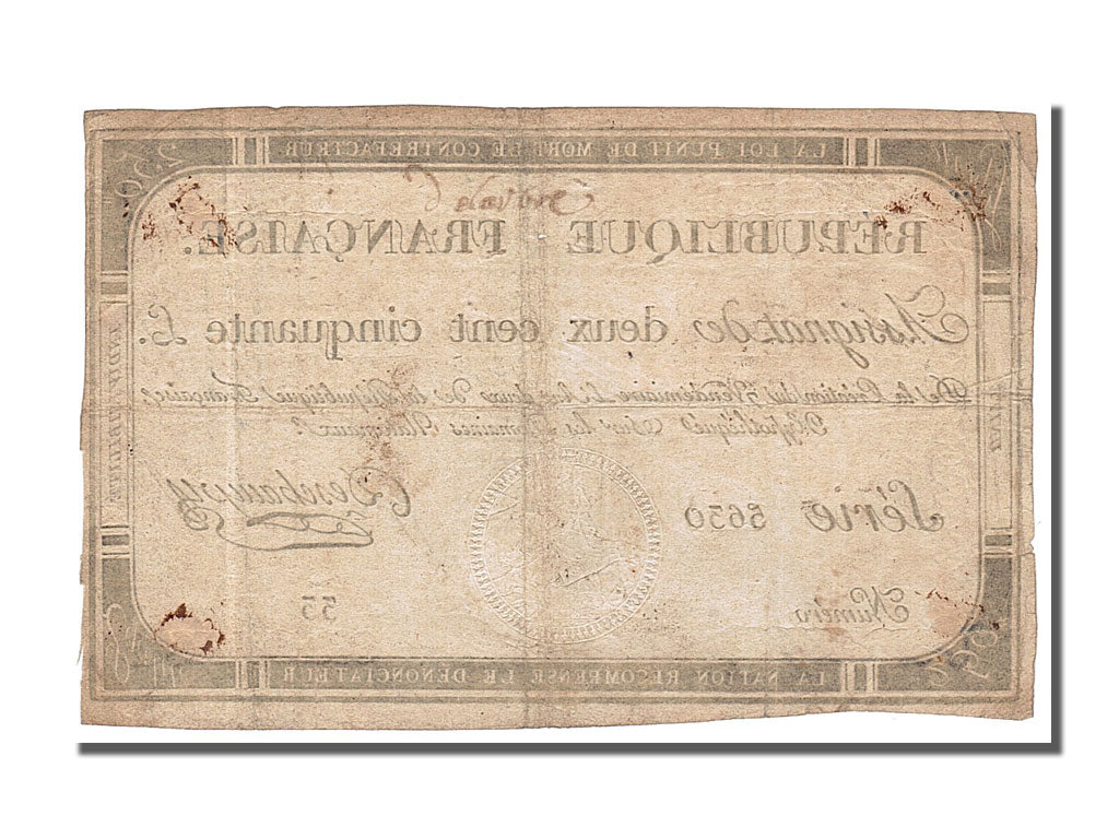 FRANCE, 250 Livres, 1793, 1793-09-28, EF(40-45), Lafaurie #170, FRANCE, 250...