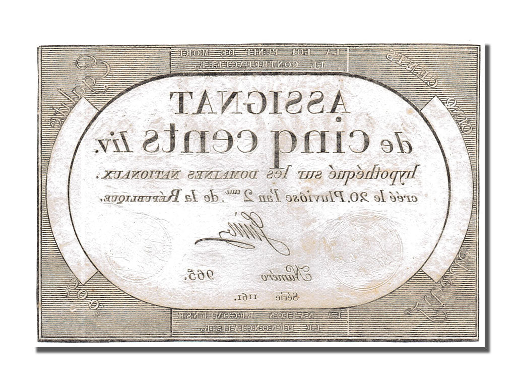 France, 500 Livres, 1794, KM #A77, 1794-02-08, EF(40-45), Lafaurie #172,...