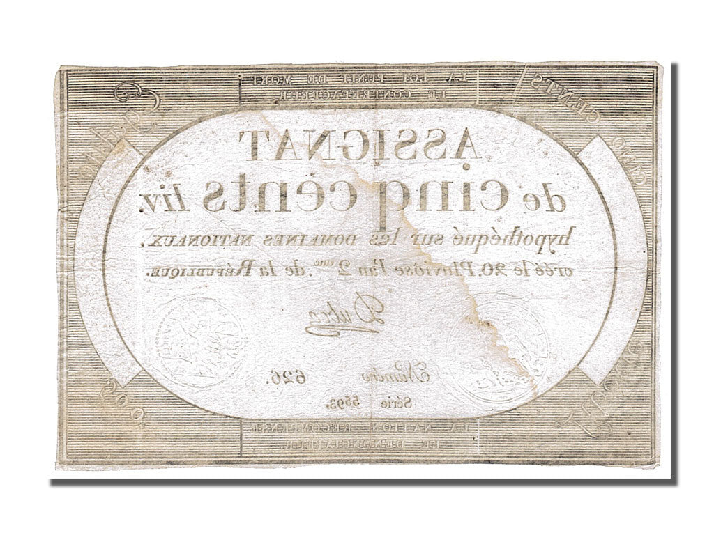 France, 500 Livres, 1794, KM #A77, 1794-02-08, EF(40-45), Lafaurie #172,...