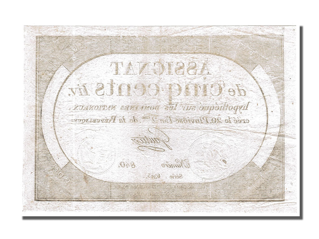 FRANCE, 500 Livres, 1794, 1794-02-08, AU(55-58), Lafaurie #172, FRANCE, 500...
