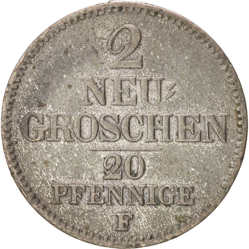 German States, SAXONY-ALBERTINE, Friedrich August II, 2 Neu-Groschen, KM 1160
