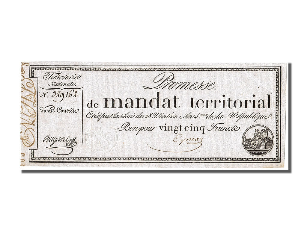 France, 25 Francs, 1796, KM #A83a, 1796-03-18, AU(55-58), Lafaurie #196,...