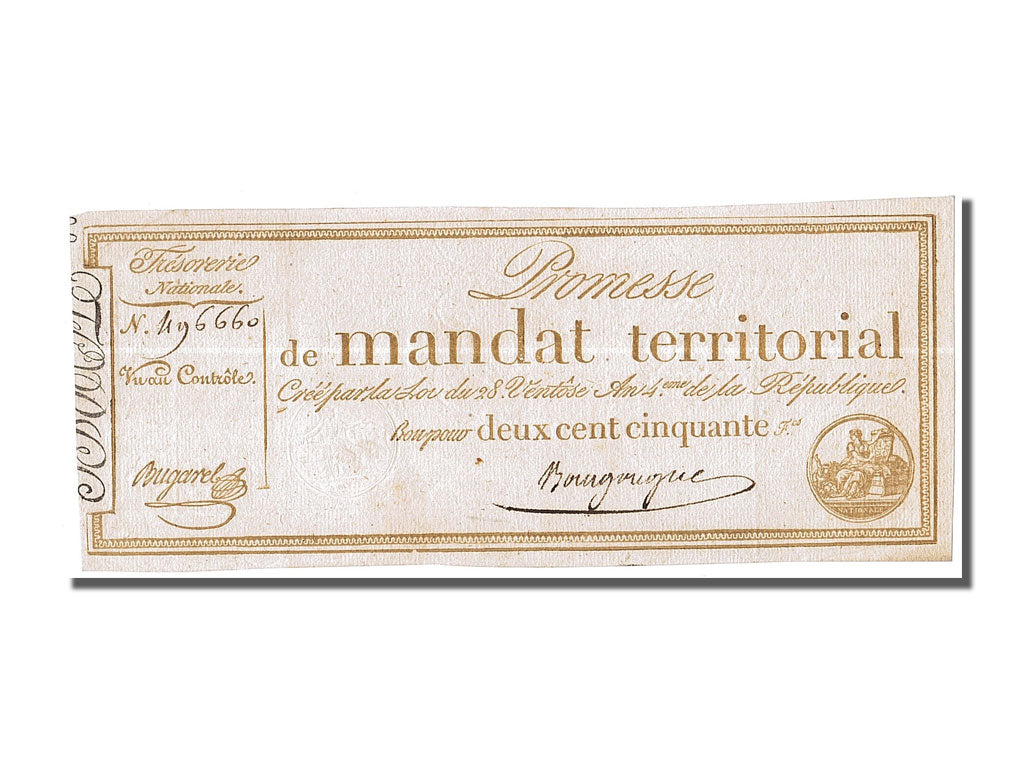 250 Francs Promesse de Mandat Territorial type Sans Série