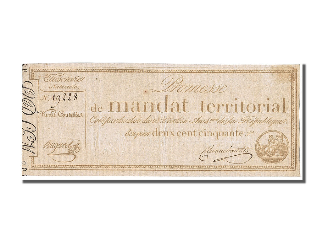 FRANCE, 250 Francs, 1796, 1796-03-18, EF(40-45), Lafaurie #198, FRANCE, 250...