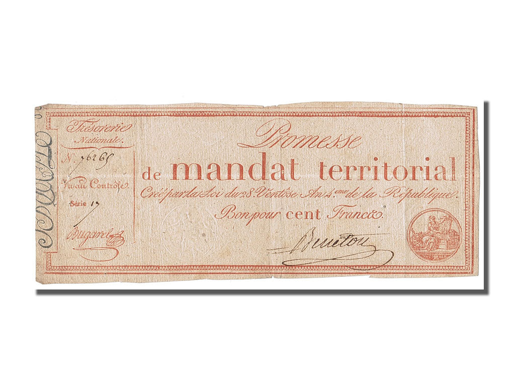 Banknote, France, 100 Francs, 1796, Bugarel, EF(40-45), KM:A84b, Lafaurie:201