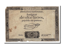 FRANCE, 10 Livres, 1792, 1792-10-24, VF(20-25), Lafaurie #161.b, FRANCE, 10...
