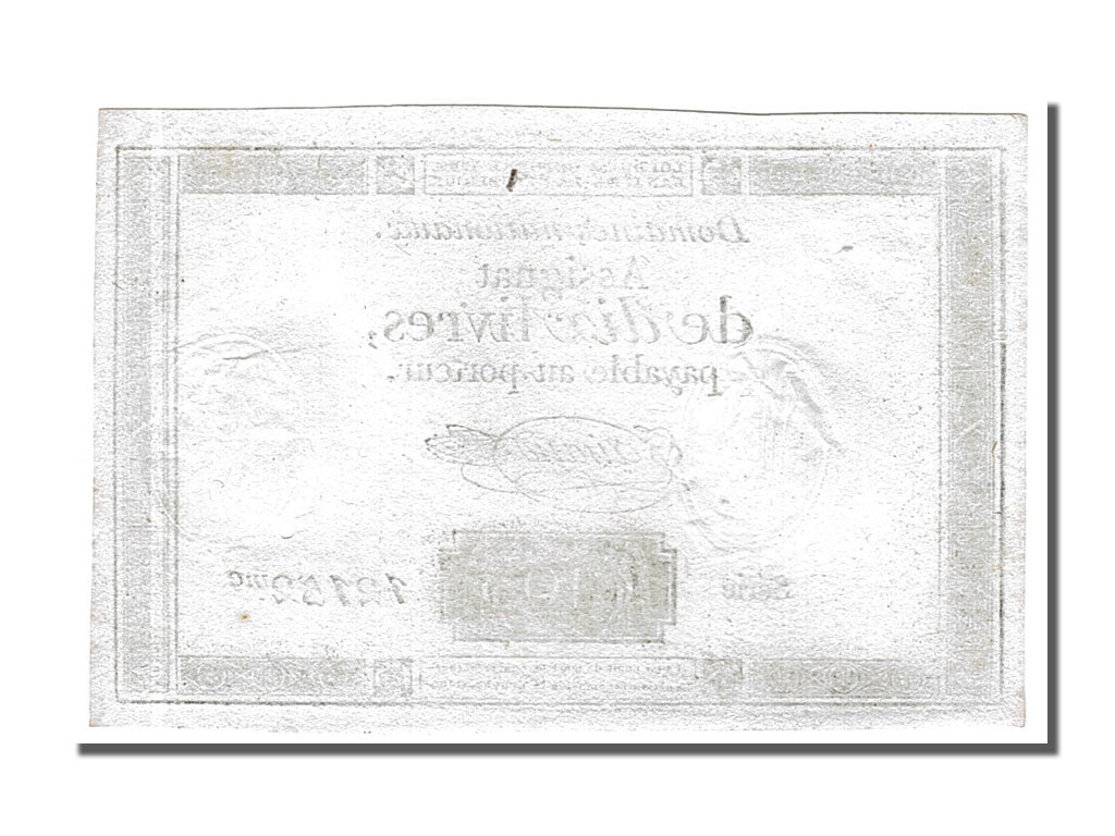 Banconote, Francia, 10 Livres, 1792, Taisaud, FDS, KM:A66b, Lafaurie:161.b