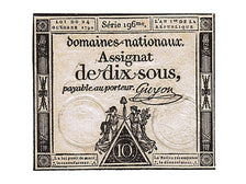 FRANCE, 10 Sous, 1792, 1792-10-24, AU(55-58), Lafaurie #159, FRANCE, 10 Sous,...