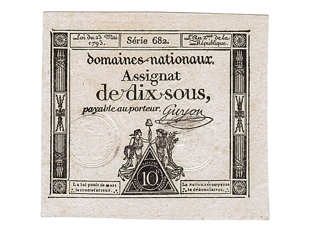 France, 10 Sous, 1793, KM #A68b, 1793-05-23, UNC(65-70), Lafaurie #165, France,.