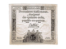 FRANCE, 15 Sols, 1792, 1792-01-04, AU(55-58), Lafaurie #149, FRANCE, 15 Sols,...