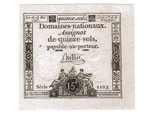 France, 15 Sols, 1793, KM #A69b, 1793-05-23, UNC(65-70), Lafaurie #166, France,.