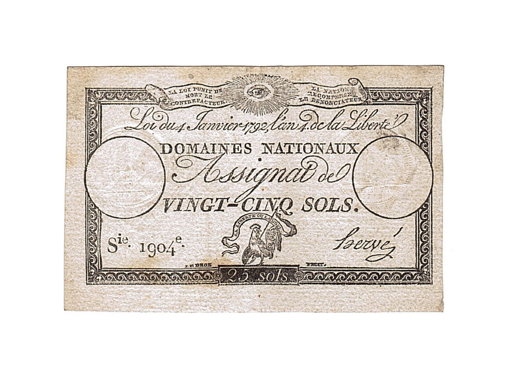 FRANCE, 25 Sols, 1792, 1792-01-04, AU(55-58), Lafaurie #150, FRANCE, 25 Sols,...