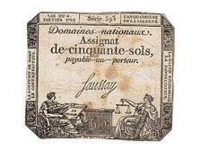 FRANCE, 50 Sols, 1792, 1792-01-04, VF(20-25), Lafaurie #151, FRANCE, 50 Sols,...