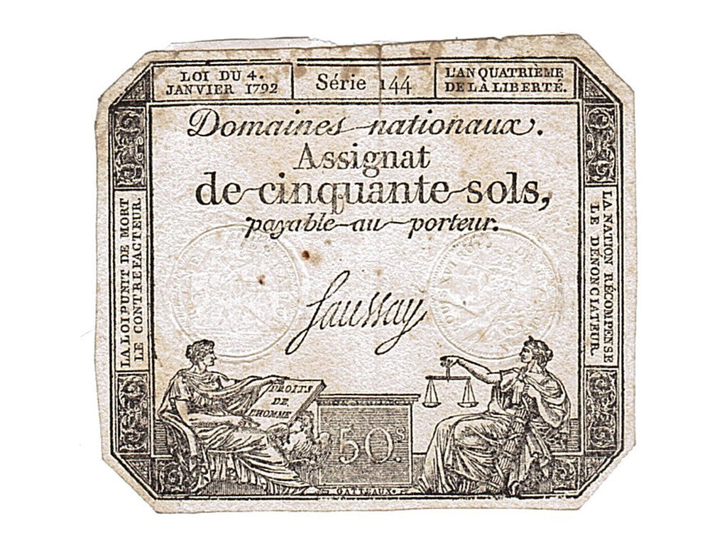 FRANCE, 50 Sols, 1792, 1792-01-04, EF(40-45), Lafaurie #151, FRANCE, 50 Sols,...