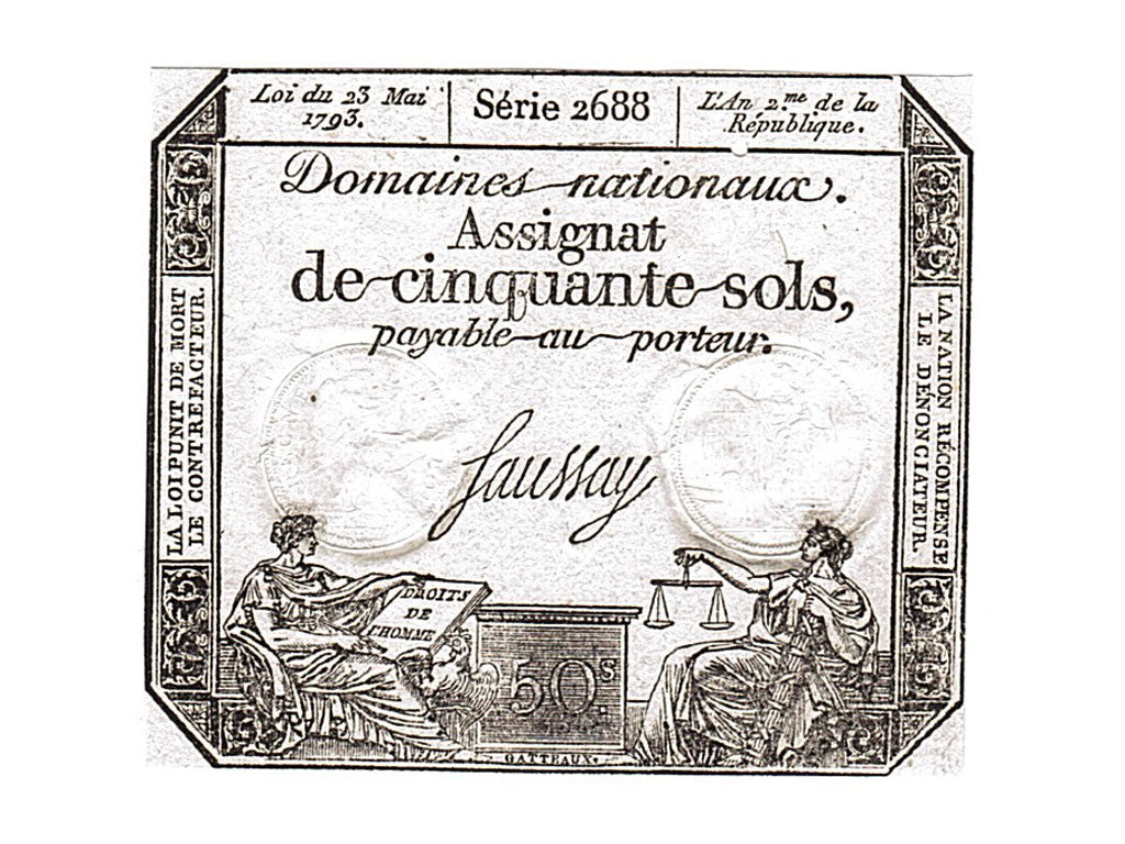 FRANCE, 50 Sols, 1793, 1793-05-23, AU(55-58), Lafaurie #167, FRANCE, 50 Sols,...
