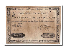 FRANCE, 5 Livres, 1792, 1792-07-31, VF(30-35), Lafaurie #156, FRANCE, 5 Livres,.