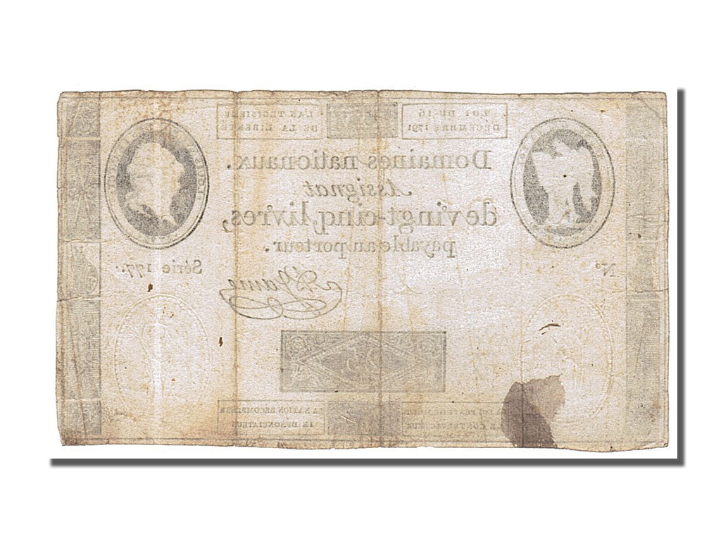 France, 25 Livres, 1791, KM #A52, 1791-12-16, AU(50-53), Lafaurie #147, France,.