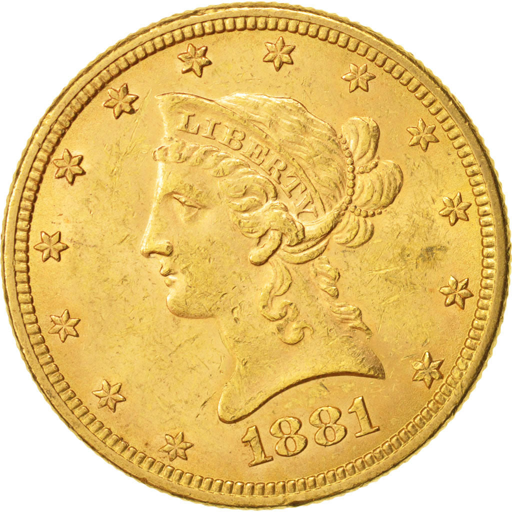 United States, Coronet Head, $10, Eagle, 1881, U.S. Mint, Philadelphia, KM 102