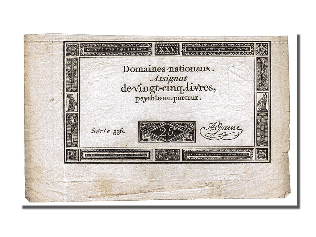 25 Livres type Domaines Nationaux, signé A.Jame