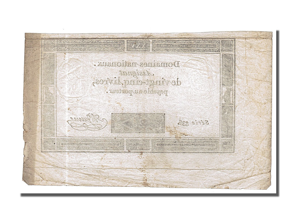 25 Livres type Domaines Nationaux, signé A.Jame