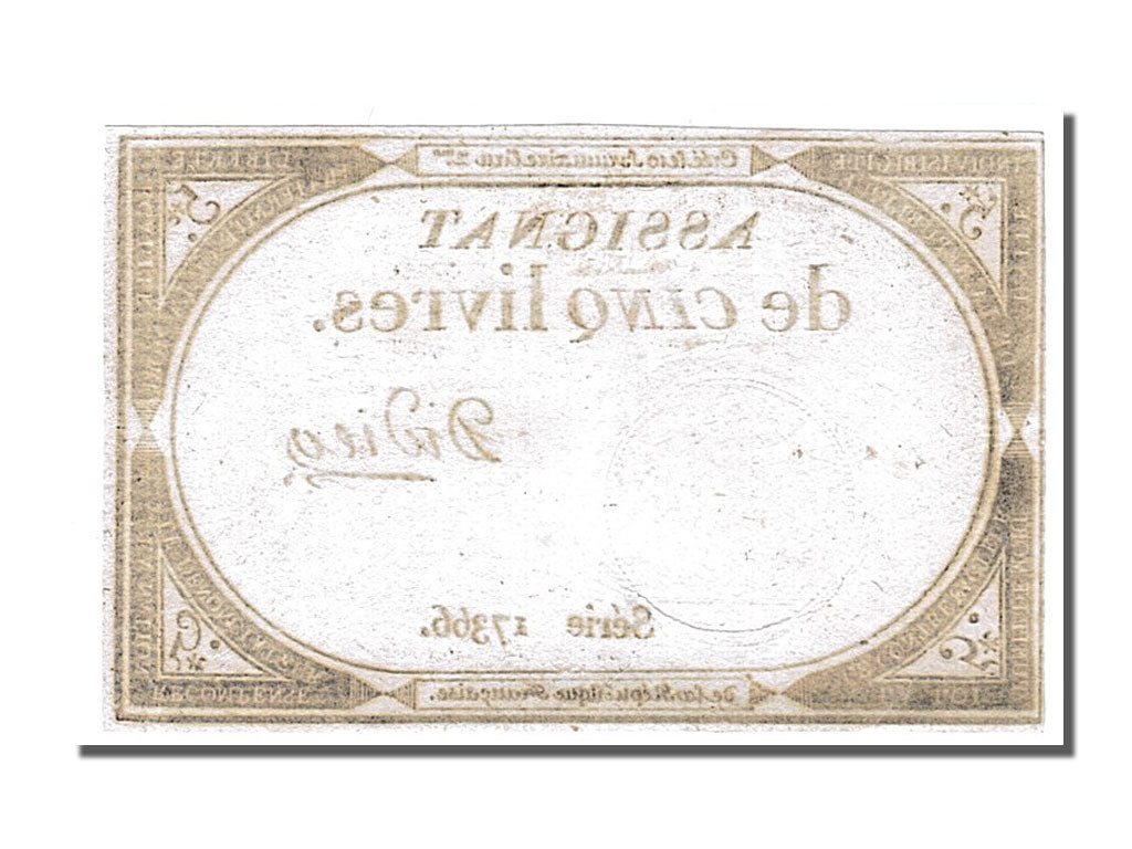 FRANCE, 5 Livres, 1793, 1793-10-31, UNC(65-70), Lafaurie #171, FRANCE, 5...