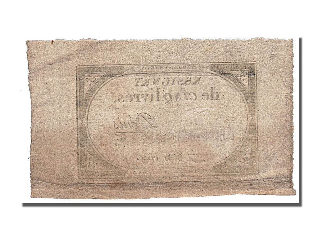 FRANCE, 5 Livres, 1793, 1793-10-31, EF(40-45), Lafaurie #171, FRANCE, 5 Livres,.